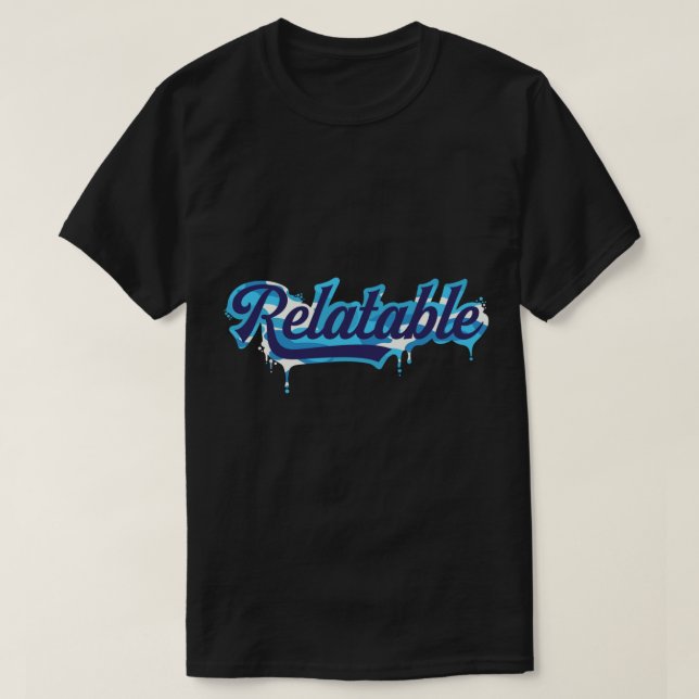 Brent Rivera Merch Relatable-Navy Camo Melting Lig T-Shirt (Design Front)