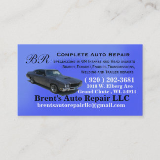 Brents custom order business card