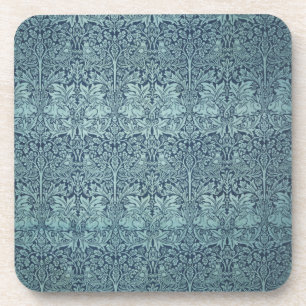 Brer Rabbit by William Morris Blue Textile Pattern Coaster