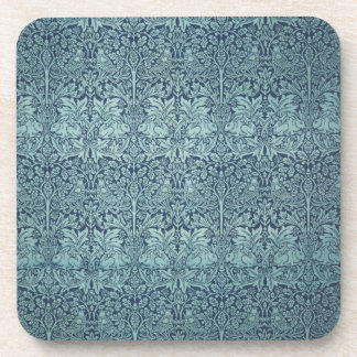 Brer Rabbit by William Morris Blue Textile Pattern Coaster