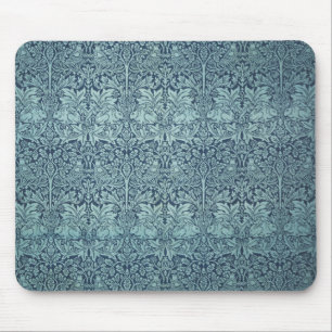Brer Rabbit by William Morris Blue Textile Pattern Mouse Mat