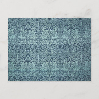 Brer Rabbit by William Morris Blue Textile Pattern Postcard