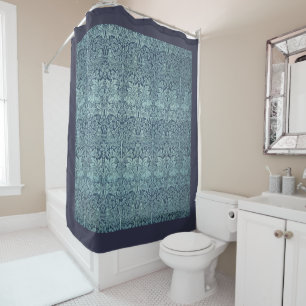 Brer Rabbit by William Morris Blue Textile Pattern Shower Curtain