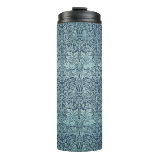 Brer Rabbit by William Morris Blue Textile Pattern Thermal Tumbler