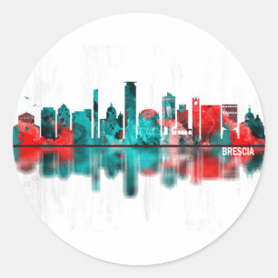 Brescia Italy Skyline Classic Round Sticker