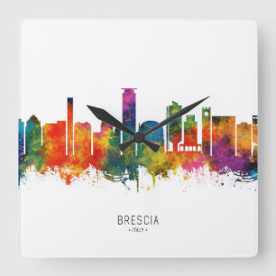Brescia Italy Skyline Square Wall Clock