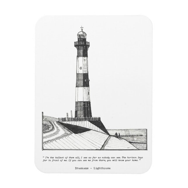 Breskens Lighthouse Netherlands Illustration Magnet (Vertical)