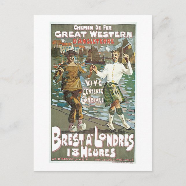 Brest á Londres 18 heurs Postcard (Front)