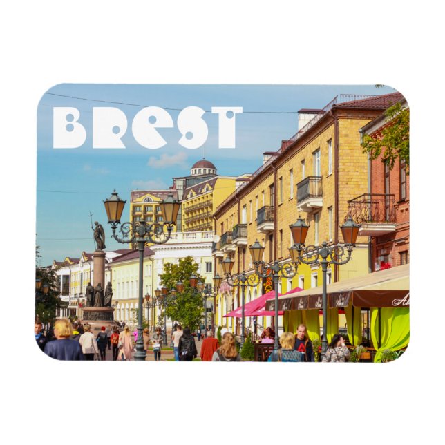 Brest Belarus Cityscape Architecture Street Брест Magnet (Horizontal)