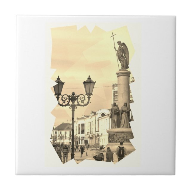 Brest City Architecture Sketch Tile (Front)