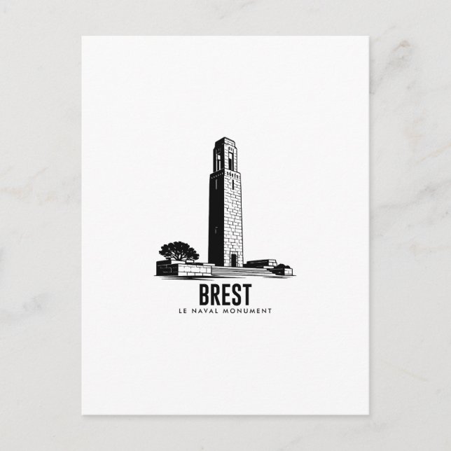 Brest Naval Monument Vintage Brittany Poster D Postcard (Front)
