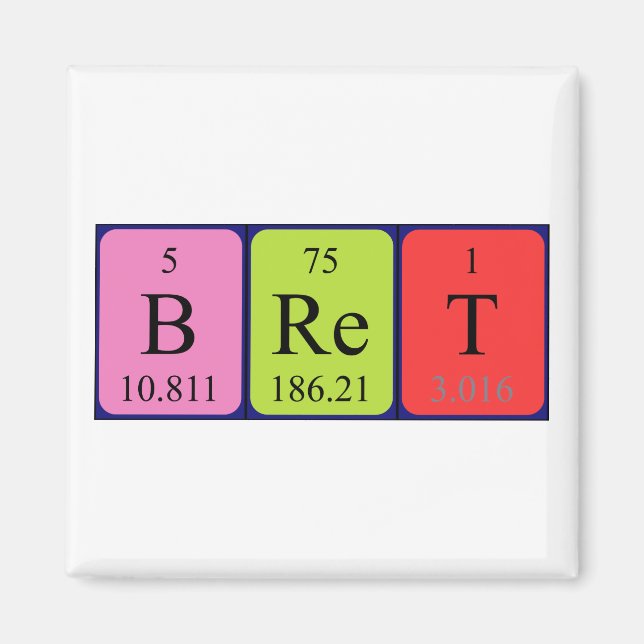 Bret periodic table name magnet (Front)