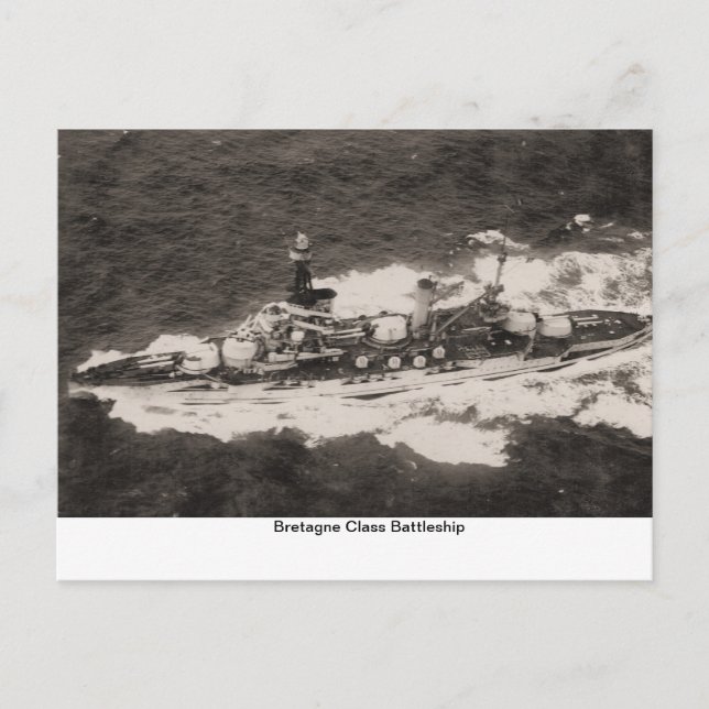 Bretagne class battleship, built 1913 postcard (Front)