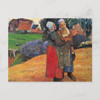 Breton Farmers By Gauguin Paul (Best Quality) Postcard