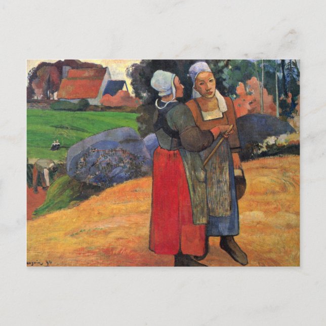 Breton Farmers By Gauguin Paul (Best Quality) Postcard (Front)