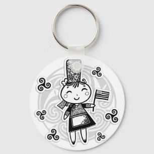 Breton girl key ring