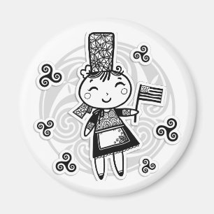 Breton girl magnet