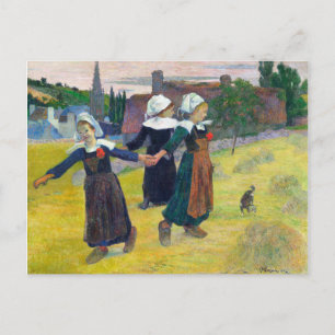 Breton Girls Dancing Pont-Aven by Paul Gauguin Postcard