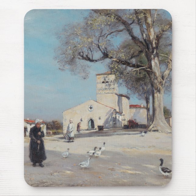Breton Landscape Village Architecture Mouse Mat (Front)