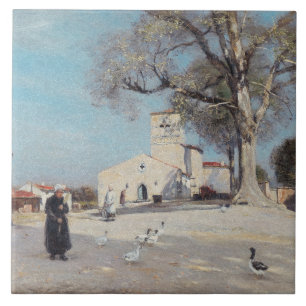 Breton Landscape Village Architecture Tile