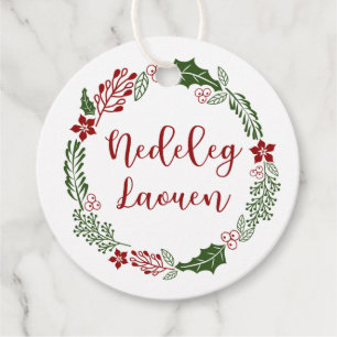 Breton Merry Christmas, Nedeleg laouen, Custom Favour Tags