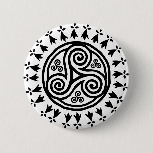 Breton triskel & hermines 6 cm round badge