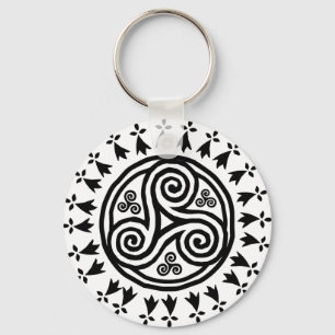 Breton triskel & hermines key ring