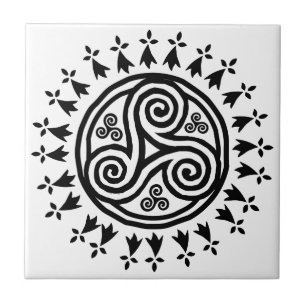 Breton triskel & hermines tile