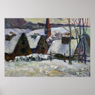 Breton village under snow, 1894 poster