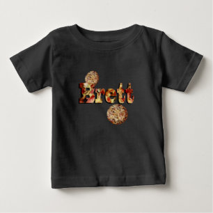 Brett, Name, Logo Made From A Supreme Pizza, Baby T-Shirt