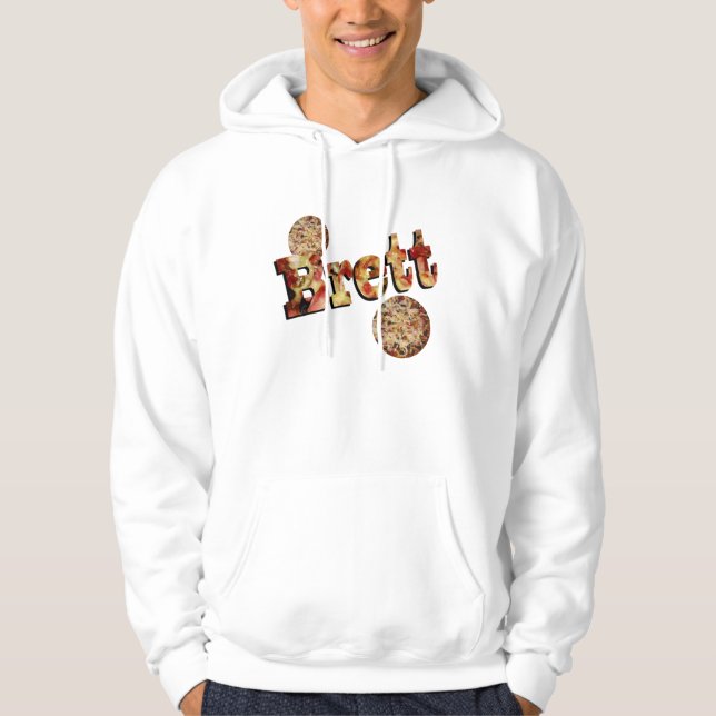 Brett, Name, Logo Made From A Supreme Pizza, Hoodie (Front)