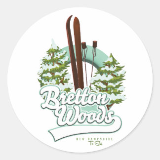Bretton Woods New Hampshire ski logo Classic Round Sticker