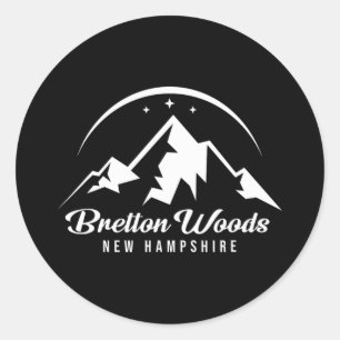 Bretton Woods New Hampshire Ski Resort Skiing Snow Classic Round Sticker
