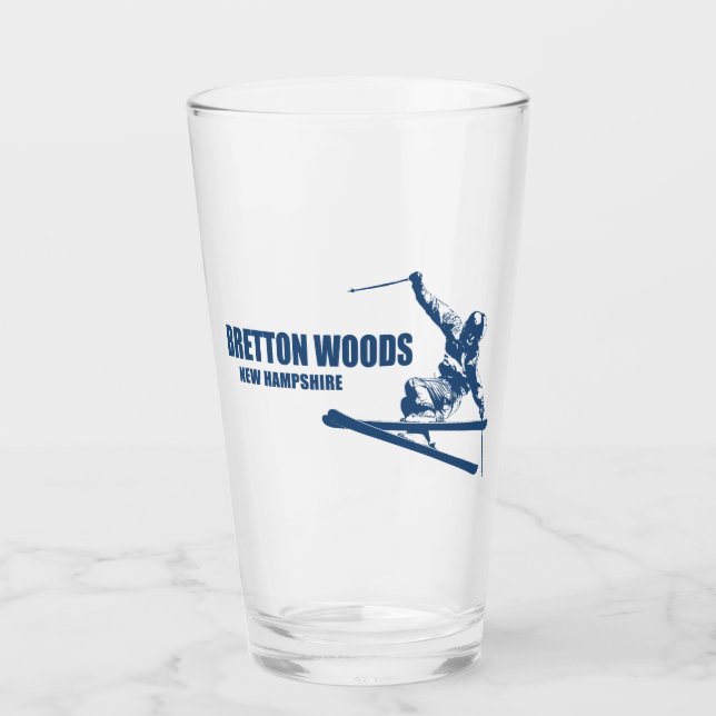 Bretton Woods New Hampshire Skier Glass (Front)