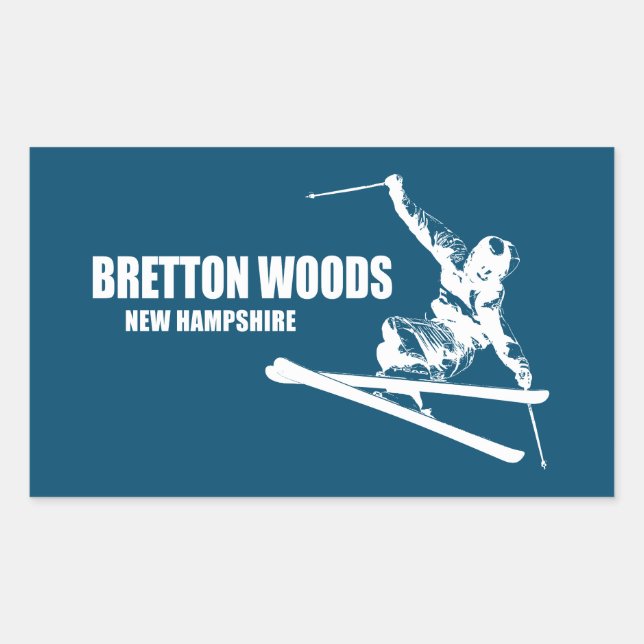 Bretton Woods New Hampshire Skier Rectangular Sticker (Front)