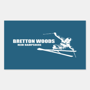 Bretton Woods New Hampshire Skier Rectangular Sticker