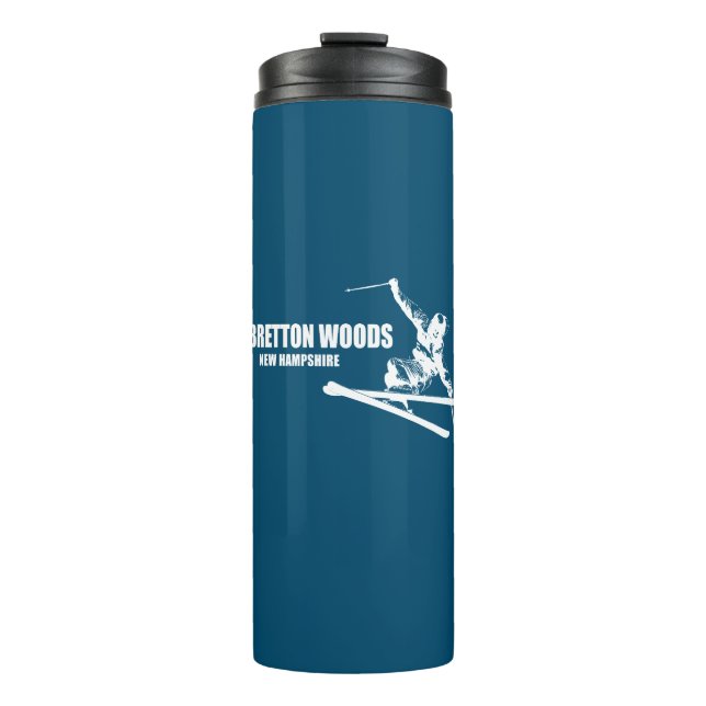 Bretton Woods New Hampshire Skier Thermal Tumbler (Front)
