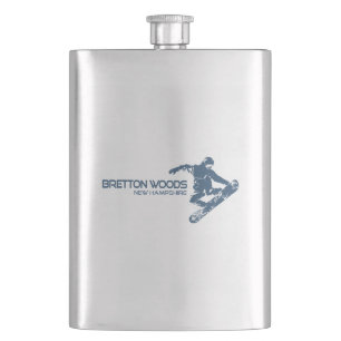 Bretton Woods New Hampshire Snowboarder Hip Flask