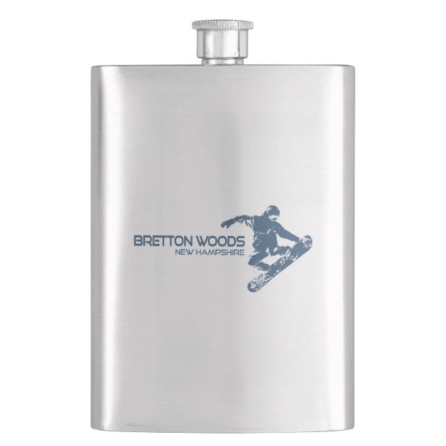 Bretton Woods New Hampshire Snowboarder Hip Flask (Front)