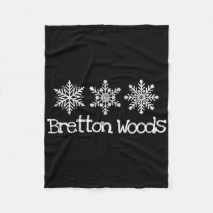 Bretton Woods Ski Skier Skiing Snowflakes Snowboar Fleece Blanket
