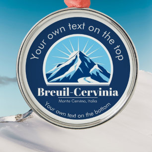 Breuil-Cervinia Italy ski resort Metal Tree Decoration