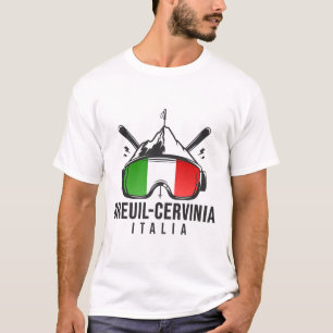 Breuil-cervinia Ski Resort Retro Skiing  T-Shirt