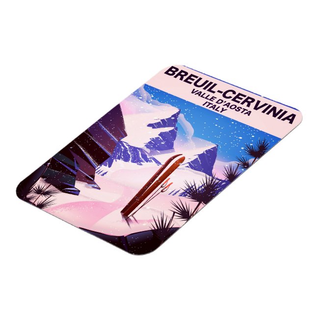 Breuil-Cervinia,Valle d’Aosta, italy,ski poster Magnet (Left Side)