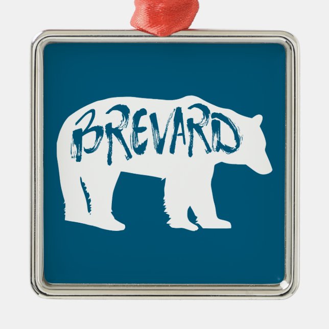 Brevard North Carolina Bear Metal Tree Decoration (Front)