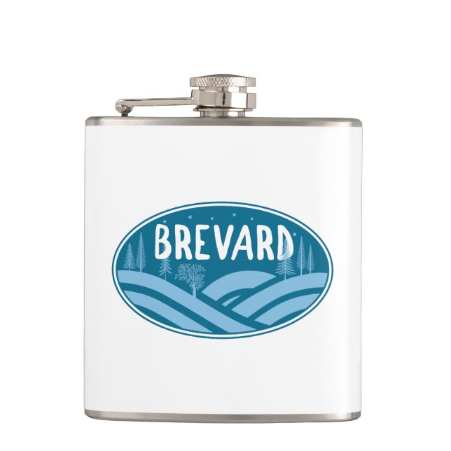 Brevard North Carolina Outdoors Hip Flask (Front)