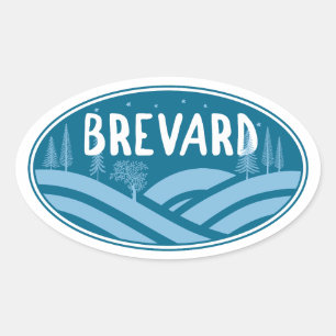 Brevard North Carolina Outdoors Oval Sticker