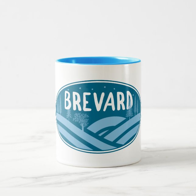 Brevard North Carolina Outdoors Two-Tone Coffee Mug (Center)