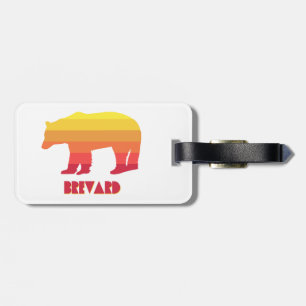 Brevard North Carolina Rainbow Bear Luggage Tag