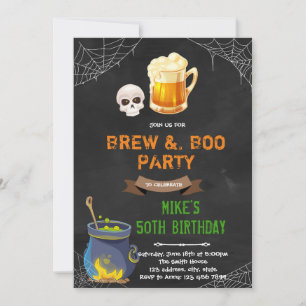 Brew and boo halloween invitation