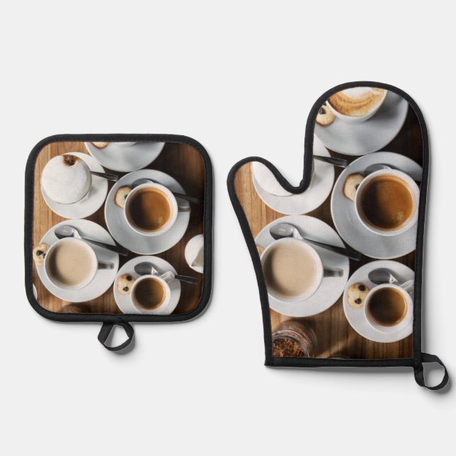 Brew & Bake Oven Mitt & Pot Holder Set (Front)